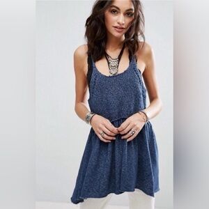 FREE PEOPLE Navy Mountain View Wool Blend Tank